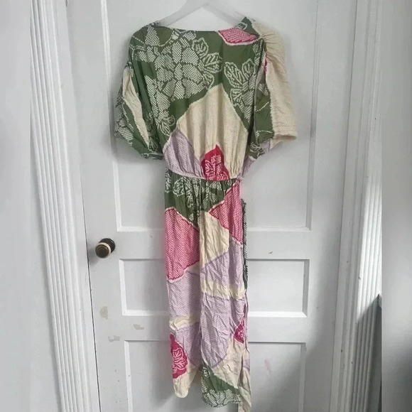 Corey Lynn Calter Patch Multi Print Mix Media Boho Maxi Dress Size S - Picture 4 of 5
